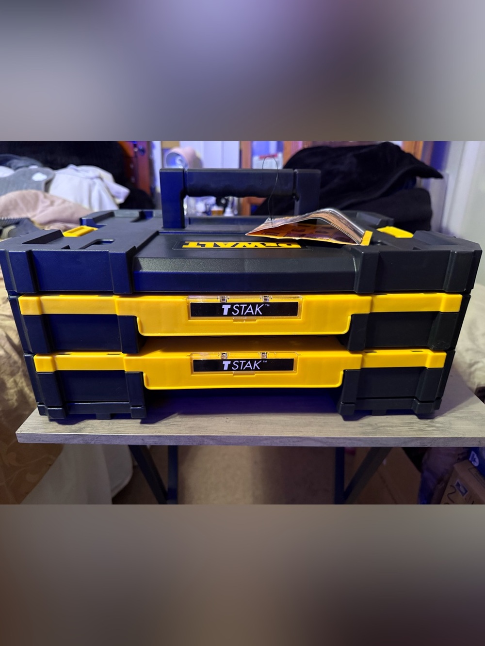 Dewalt TSTAK tall drawer organizer with double drawers